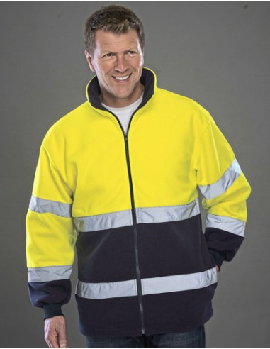 YOK-HVK10B-Hi-Vis 2 Bands 2-Tone Fleece Jacket